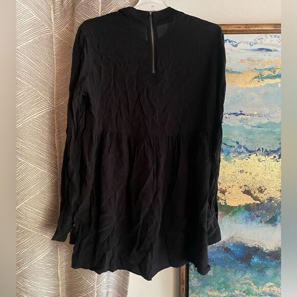 All saints black long sleeve blouse size small - Picture 4 of 10